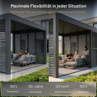 Sky Pergola Sliding Louver Wall