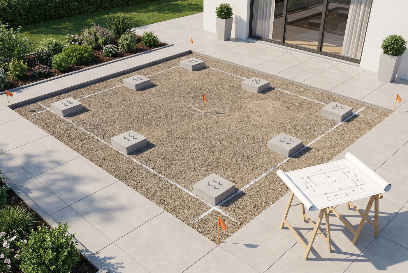 2. Platz & Fundamente vorbereiten (Kunde)