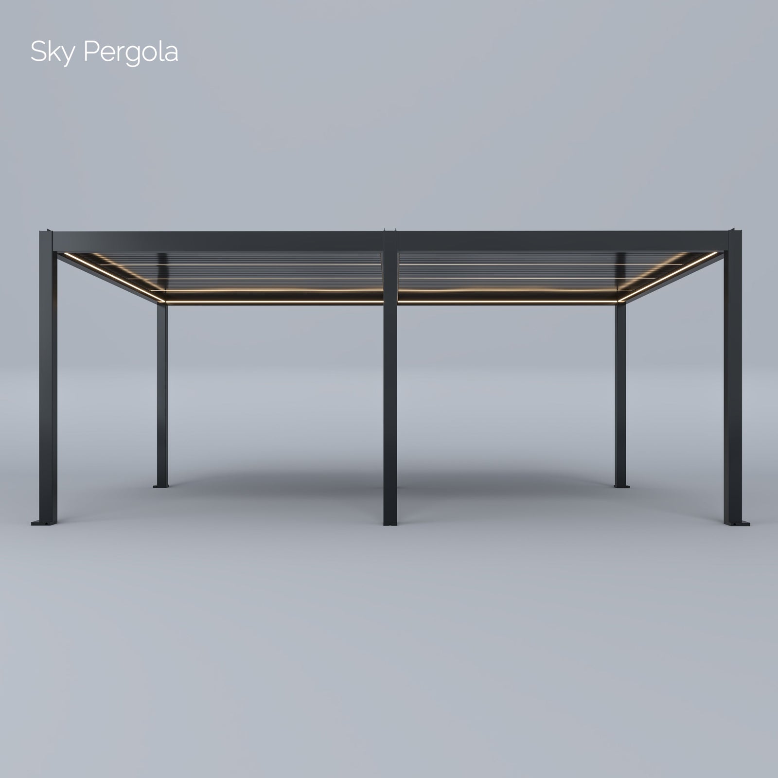 نموذج عرض: SkyMotion LED برغولا ألمنيوم 4m x 5m بمحرك (LED فقط في الإطار)
