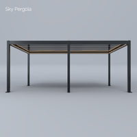 نموذج عرض: SkyMotion LED برغولا ألمنيوم 4m x 5m بمحرك (LED فقط في الإطار)